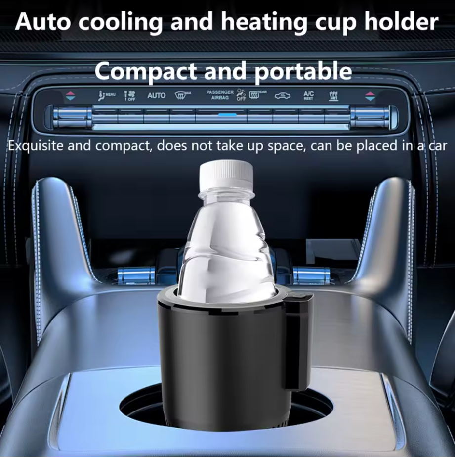 2-in-1 Car Cup Warmer & Cooler with Digital Temperature Display – Smart 12V Hot & Cold Drink Holder